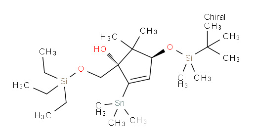 (1S,4S)-4-((tert-butyldimethylsilyl)oxy)-5,5-dimethyl-1-(((triethylsilyl)oxy)methyl)-2-(trimethylstannyl)cyclopent-2-enol