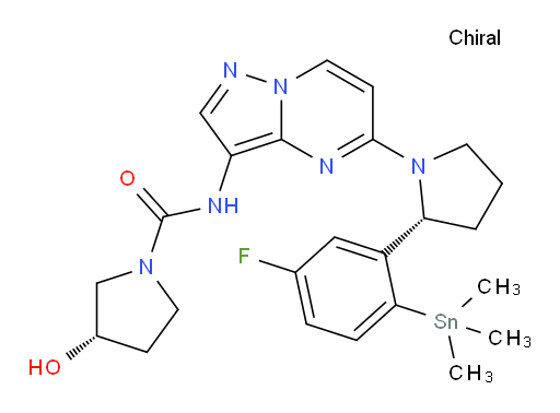 (S)-N-(5-((R)-2-(5-fluoro-2-(trimethylstannyl)phenyl)pyrrolidin-1-yl)pyrazolo[1,5-a]pyrimidin-3-yl)-3-hydroxypyrrolidine-1-carboxamide