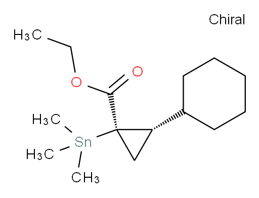 (1R,2S)-ethyl 2-cyclohexyl-1-(trimethylstannyl)cyclopropanecarboxylate