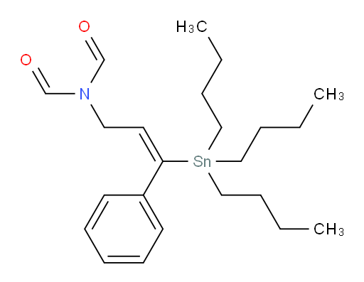 (E)-N-formyl-N-(3-phenyl-3-(tributylstannyl)allyl)formamide