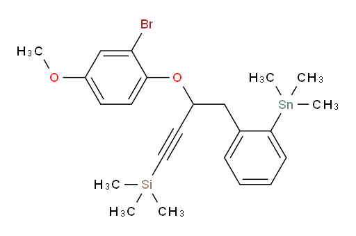 (3-(2-bromo-4-methoxyphenoxy)-4-(2-(trimethylstannyl)phenyl)but-1-yn-1-yl)trimethylsilane