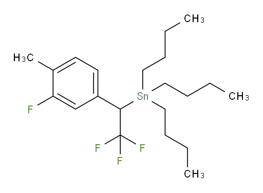 tributyl(2,2,2-trifluoro-1-(3-fluoro-4-methylphenyl)ethyl)stannane