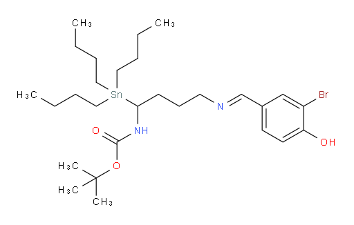(E)-tert-butyl (4-((3-bromo-4-hydroxybenzylidene)amino)-1-(tributylstannyl)butyl)carbamate