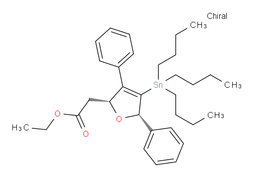 ethyl 2-((2R,5S)-3,5-diphenyl-4-(tributylstannyl)-2,5-dihydrofuran-2-yl)acetate