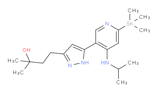 4-(5-(4-(isopropylamino)-6-(trimethylstannyl)pyridin-3-yl)-1H-pyrazol-3-yl)-2-methylbutan-2-ol
