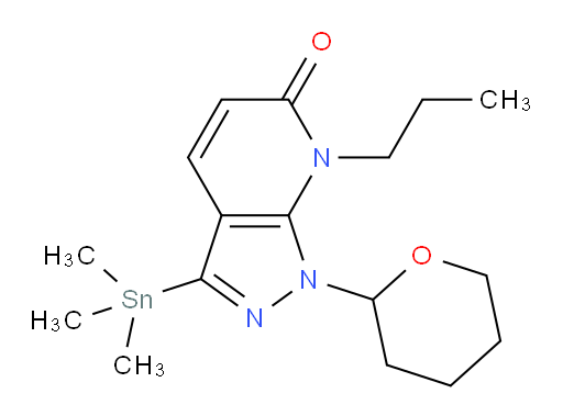 7-propyl-1-(tetrahydro-2H-pyran-2-yl)-3-(trimethylstannyl)-1H-pyrazolo[3,4-b]pyridin-6(7H)-one