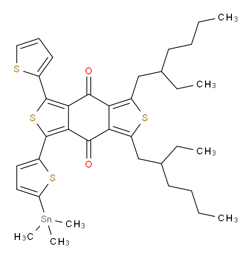 1,3-bis(2-ethylhexyl)-5-(thiophen-2-yl)-7-(5-(trimethylstannyl)thiophen-2-yl)benzo[1,2-c:4,5-c']dithiophene-4,8-dione