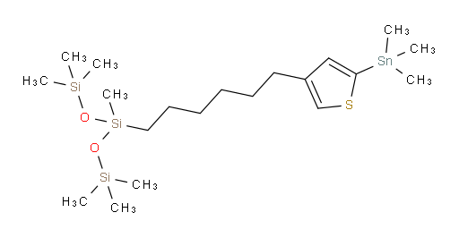 1,1,1,3,5,5,5-heptamethyl-3-(6-(5-(trimethylstannyl)thiophen-3-yl)hexyl)trisiloxane