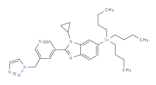 2-(5-((1H-1,2,3-triazol-1-yl)methyl)pyridin-3-yl)-1-cyclopropyl-6-(tributylstannyl)-1H-benzo[d]imidazole