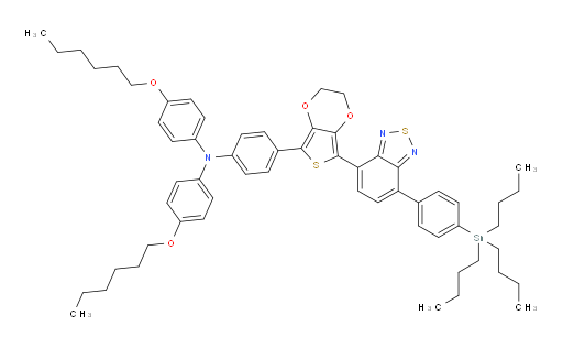4-(hexyloxy)-N-(4-(hexyloxy)phenyl)-N-(4-(7-(7-(4-(tributylstannyl)phenyl)benzo[c][1,2,5]thiadiazol-4-yl)-2,3-dihydrothieno[3,4-b][1,4]dioxin-5-yl)phenyl)aniline