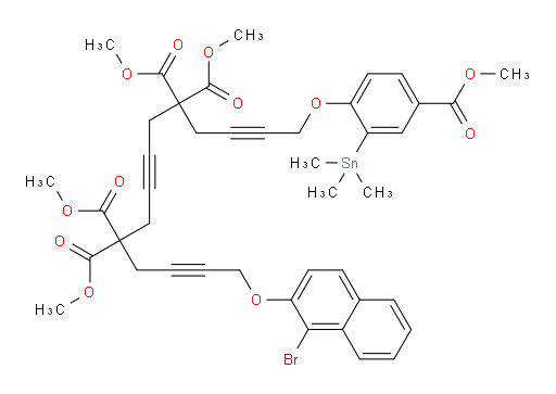 tetramethyl 1-((1-bromonaphthalen-2-yl)oxy)-14-(4-(methoxycarbonyl)-2-(trimethylstannyl)phenoxy)tetradeca-2,7,12-triyne-5,5,10,10-tetracarboxylate