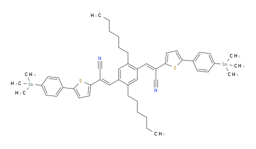 (2E,2'E)-3,3'-(2,5-dihexyl-1,4-phenylene)bis(2-(5-(4-(trimethylstannyl)phenyl)thiophen-2-yl)acrylonitrile)