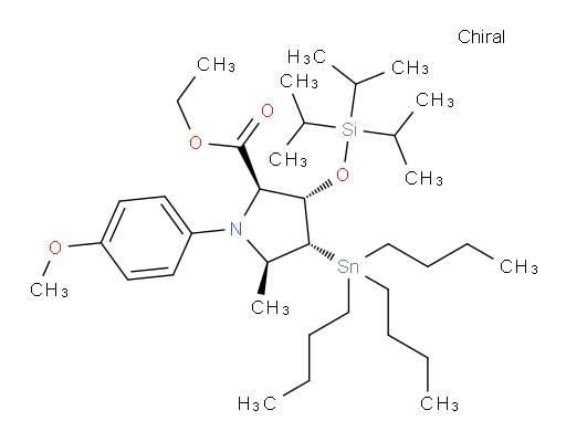 (2R,3S,4R,5R)-ethyl 1-(4-methoxyphenyl)-5-methyl-4-(tributylstannyl)-3-((triisopropylsilyl)oxy)pyrrolidine-2-carboxylate