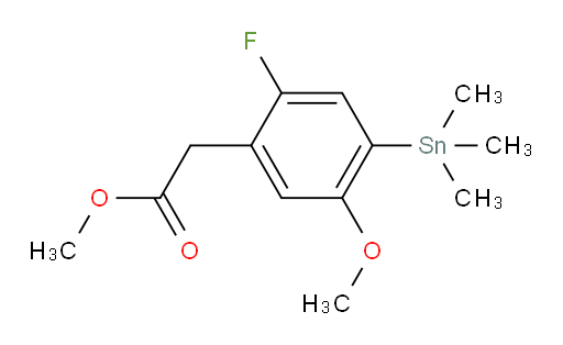 methyl 2-(2-fluoro-5-methoxy-4-(trimethylstannyl)phenyl)acetate