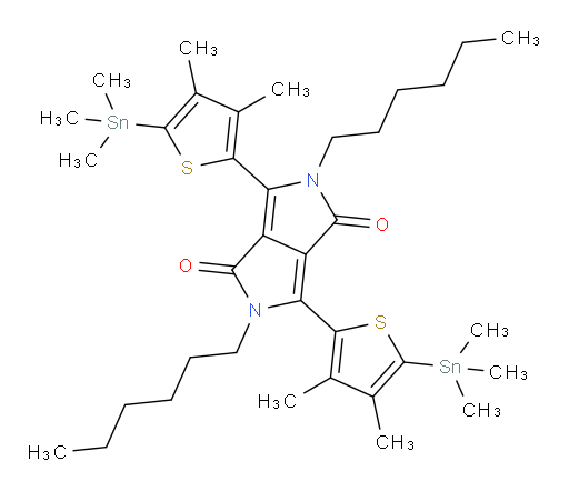 3,6-bis(3,4-dimethyl-5-(trimethylstannyl)thiophen-2-yl)-2,5-dihexylpyrrolo[3,4-c]pyrrole-1,4(2H,5H)-dione