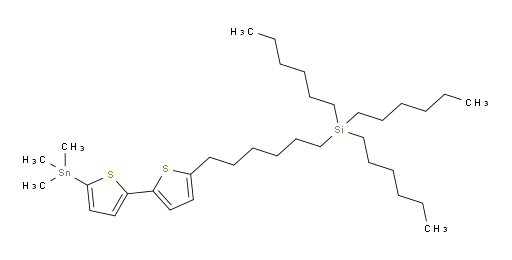 trihexyl(6-(5'-(trimethylstannyl)-[2,2'-bithiophen]-5-yl)hexyl)silane