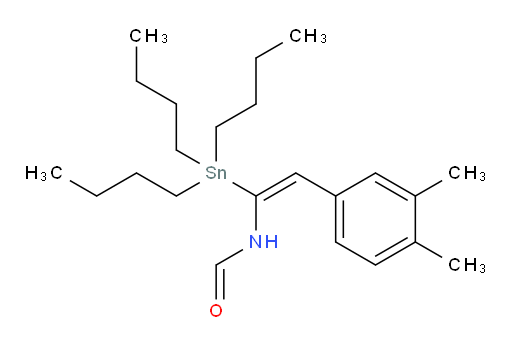 (E)-N-(2-(3,4-dimethylphenyl)-1-(tributylstannyl)vinyl)formamide