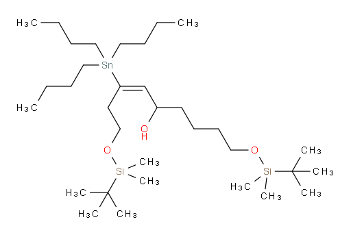 (E)-2,2,3,3,15,15,16,16-八甲基-7-(三丁基锡基)-4,14-二氧杂-3,15-二硅杂十七烷-7-烯-9-醇