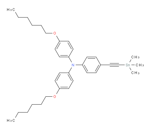 4-(hexyloxy)-N-(4-(hexyloxy)phenyl)-N-(4-((trimethylstannyl)ethynyl)phenyl)aniline