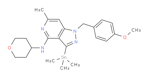 1-(4-methoxybenzyl)-6-methyl-N-(tetrahydro-2H-pyran-4-yl)-3-(trimethylstannyl)-1H-pyrazolo[4,3-c]pyridin-4-amine