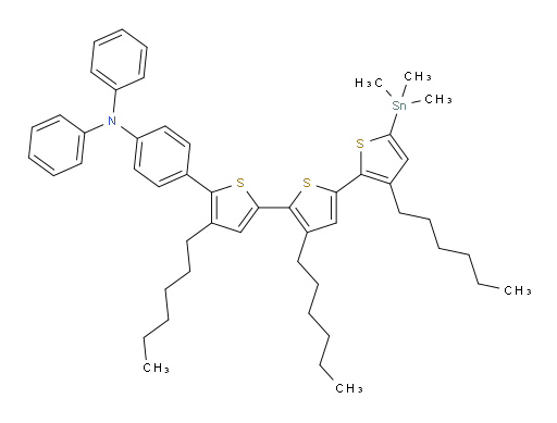 N,N-diphenyl-4-(3',3'',4-trihexyl-5''-(trimethylstannyl)-[2,2':5',2''-terthiophen]-5-yl)aniline