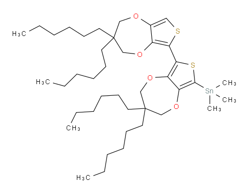 trimethyl(3,3,3',3'-tetrahexyl-3,3',4,4'-tetrahydro-2H,2'H-[6,6'-bithieno[3,4-b][1,4]dioxepin]-8-yl)stannane