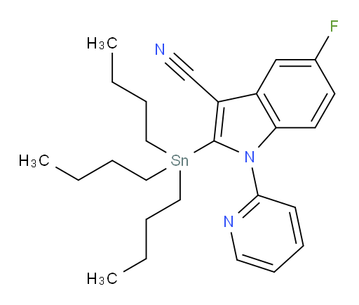 5-氟-1-(吡啶-2-基)-2-(三丁基锡基)-1H-吲哚-3-氰基