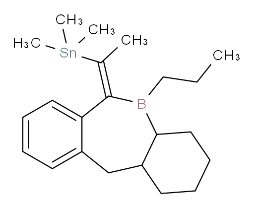 (Z)-trimethyl(1-(5-propyl-3,4,4a,5,11,11a-hexahydro-1H-dibenzo[b,e]borepin-6(2H)-ylidene)ethyl)stannane