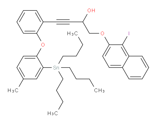 1-((1-iodonaphthalen-2-yl)oxy)-4-(2-(4-methyl-2-(tributylstannyl)phenoxy)phenyl)but-3-yn-2-ol