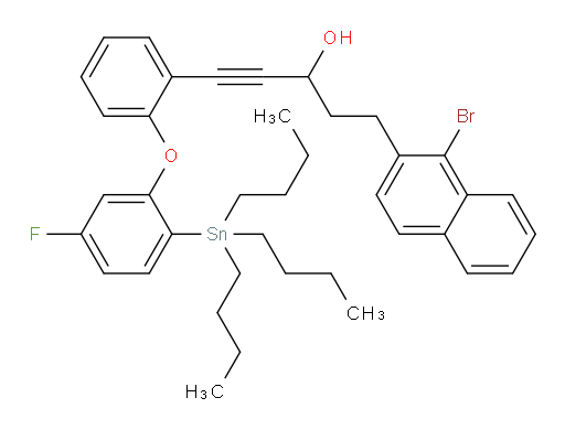 5-(1-bromonaphthalen-2-yl)-1-(2-(5-fluoro-2-(tributylstannyl)phenoxy)phenyl)pent-1-yn-3-ol