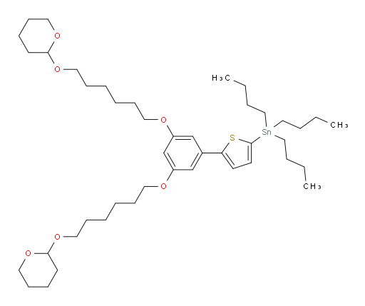 (5-(3,5-bis((6-((tetrahydro-2H-pyran-2-yl)oxy)hexyl)oxy)phenyl)thiophen-2-yl)tributylstannane