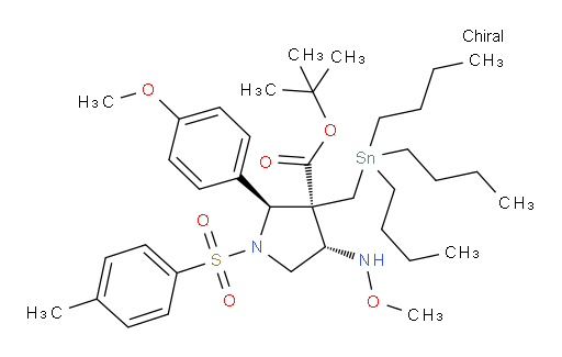 (2S,3S,4S)-tert-butyl 4-(methoxyamino)-2-(4-methoxyphenyl)-1-tosyl-3-((tributylstannyl)methyl)pyrrolidine-3-carboxylate