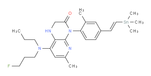 (E)-8-((3-fluoropropyl)(propyl)amino)-6-methyl-4-(2-methyl-4-(2-(trimethylstannyl)vinyl)phenyl)-1,2-dihydropyrido[2,3-b]pyrazin-3(4H)-one