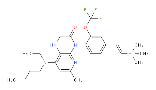 (E)-8-(butyl(ethyl)amino)-6-methyl-4-(2-(trifluoromethoxy)-4-(2-(trimethylstannyl)vinyl)phenyl)-1,2-dihydropyrido[2,3-b]pyrazin-3(4H)-one