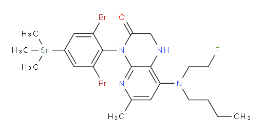 8-(丁基(2-氟乙基)氨基)-4-(2,6-二溴-4-(三甲基锡基)苯基)-6-甲基-1,2-二氢吡啶并[2,3-b]吡嗪-3(4H)-酮