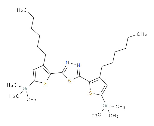 2,5-双(3-己基-5-(三甲基锡基)噻吩-2-基)-1,3,4-噻二唑
