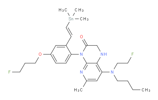 (E)-8-(丁基(2-氟乙基)氨基)-4-(4-(3-氟丙氧基)-2-(2-(三甲基锡基)乙烯基)苯基)-6-甲基-1,2-二氢吡啶并[2,3-b]吡嗪-3(4H)-酮