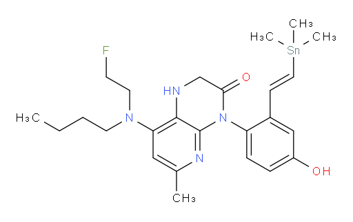(E)-8-(butyl(2-fluoroethyl)amino)-4-(4-hydroxy-2-(2-(trimethylstannyl)vinyl)phenyl)-6-methyl-1,2-dihydropyrido[2,3-b]pyrazin-3(4H)-one