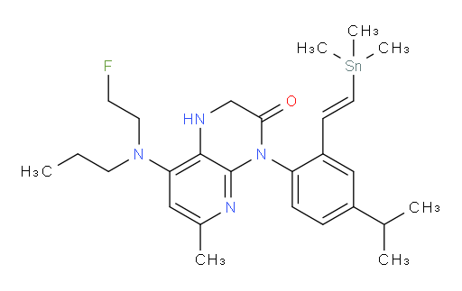 (E)-8-((2-fluoroethyl)(propyl)amino)-4-(4-isopropyl-2-(2-(trimethylstannyl)vinyl)phenyl)-6-methyl-1,2-dihydropyrido[2,3-b]pyrazin-3(4H)-one