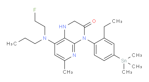 4-(2-ethyl-4-(trimethylstannyl)phenyl)-8-((2-fluoroethyl)(propyl)amino)-6-methyl-1,2-dihydropyrido[2,3-b]pyrazin-3(4H)-one
