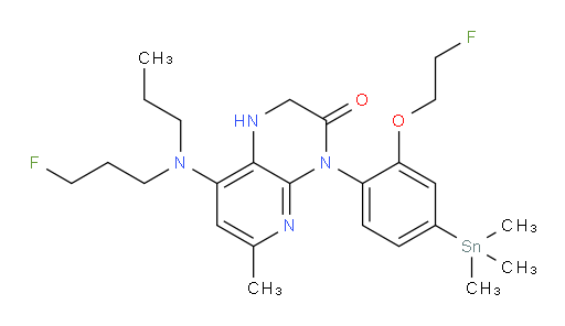 4-(2-(2-fluoroethoxy)-4-(trimethylstannyl)phenyl)-8-((3-fluoropropyl)(propyl)amino)-6-methyl-1,2-dihydropyrido[2,3-b]pyrazin-3(4H)-one