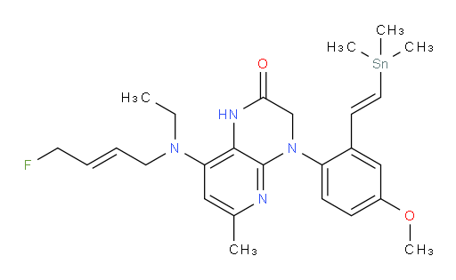 8-(ethyl((E)-4-fluorobut-2-en-1-yl)amino)-4-(4-methoxy-2-((E)-2-(trimethylstannyl)vinyl)phenyl)-6-methyl-3,4-dihydropyrido[2,3-b]pyrazin-2(1H)-one
