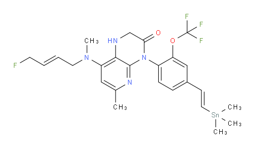 8-(((E)-4-fluorobut-2-en-1-yl)(methyl)amino)-6-methyl-4-(2-(trifluoromethoxy)-4-((E)-2-(trimethylstannyl)vinyl)phenyl)-1,2-dihydropyrido[2,3-b]pyrazin-3(4H)-one