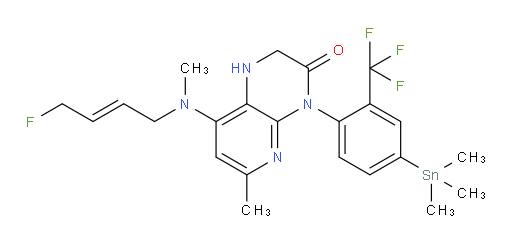 (E)-8-((4-fluorobut-2-en-1-yl)(methyl)amino)-6-methyl-4-(2-(trifluoromethyl)-4-(trimethylstannyl)phenyl)-1,2-dihydropyrido[2,3-b]pyrazin-3(4H)-one