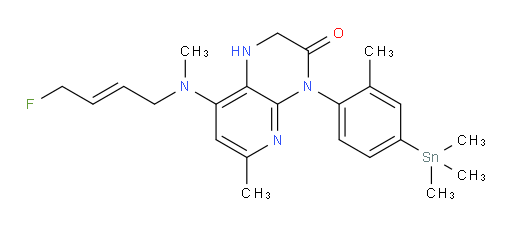 (E)-8-((4-fluorobut-2-en-1-yl)(methyl)amino)-6-methyl-4-(2-methyl-4-(trimethylstannyl)phenyl)-1,2-dihydropyrido[2,3-b]pyrazin-3(4H)-one
