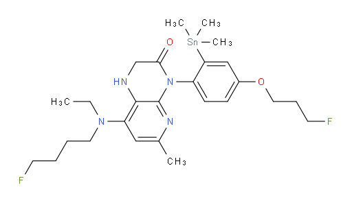 8-(ethyl(4-fluorobutyl)amino)-4-(4-(3-fluoropropoxy)-2-(trimethylstannyl)phenyl)-6-methyl-1,2-dihydropyrido[2,3-b]pyrazin-3(4H)-one
