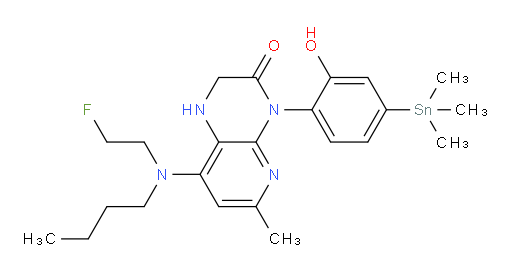 8-(butyl(2-fluoroethyl)amino)-4-(2-hydroxy-4-(trimethylstannyl)phenyl)-6-methyl-1,2-dihydropyrido[2,3-b]pyrazin-3(4H)-one
