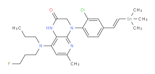 (E)-4-(2-chloro-4-(2-(trimethylstannyl)vinyl)phenyl)-8-((3-fluoropropyl)(propyl)amino)-6-methyl-3,4-dihydropyrido[2,3-b]pyrazin-2(1H)-one