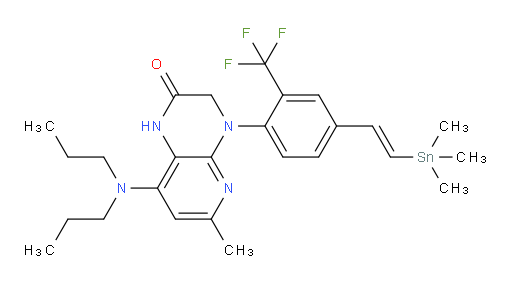 (E)-8-(dipropylamino)-6-methyl-4-(2-(trifluoromethyl)-4-(2-(trimethylstannyl)vinyl)phenyl)-3,4-dihydropyrido[2,3-b]pyrazin-2(1H)-one