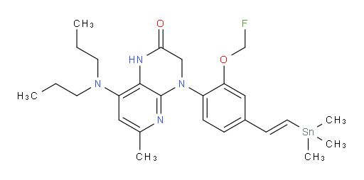 (E)-8-(dipropylamino)-4-(2-(fluoromethoxy)-4-(2-(trimethylstannyl)vinyl)phenyl)-6-methyl-3,4-dihydropyrido[2,3-b]pyrazin-2(1H)-one